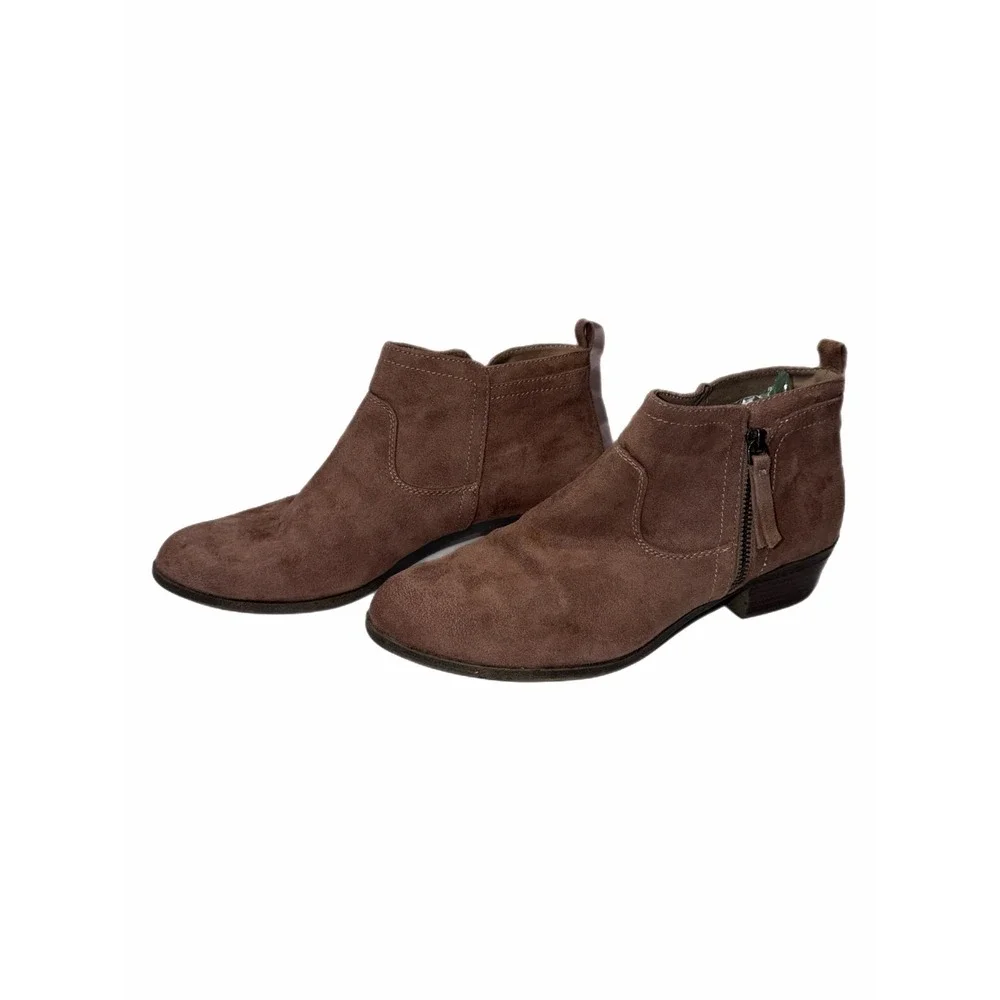 Arizona Jean Co Womens Brown Faux Suede Ankle Boots Western Booties Size 11